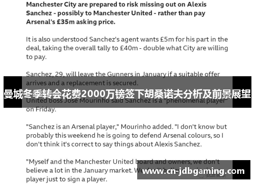 曼城冬季转会花费2000万镑签下胡桑诺夫分析及前景展望