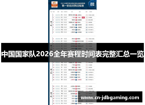 中国国家队2026全年赛程时间表完整汇总一览